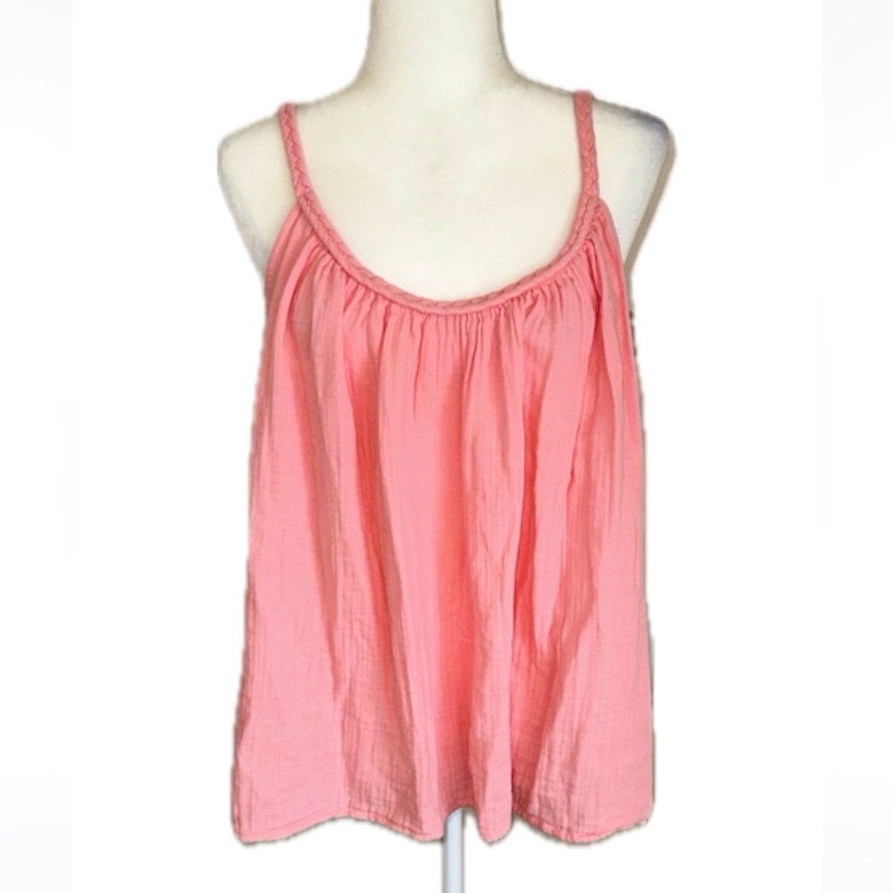 Old Navy Pink Rope Strap 100% Cotton Tank Top size XL